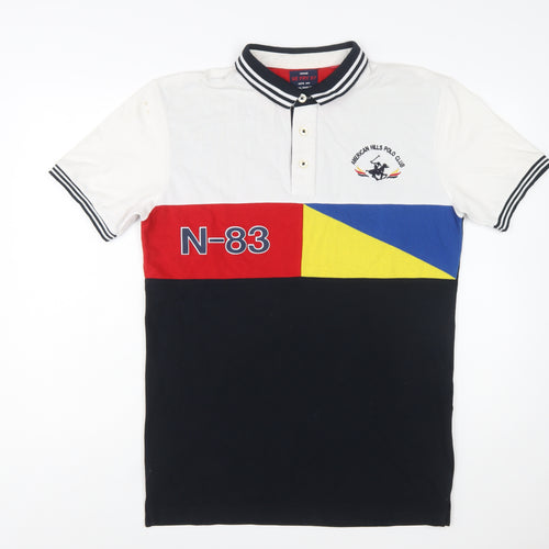 QE FRY 07 Men's Multicoloured 2XL Colourblock Polo Shirt