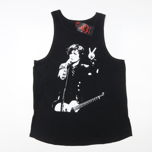 Death Kitty Women's Black Cotton Rock Music Tank Top Size 18