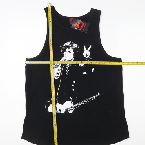 Death Kitty Women's Black Cotton Rock Music Tank Top Size 18