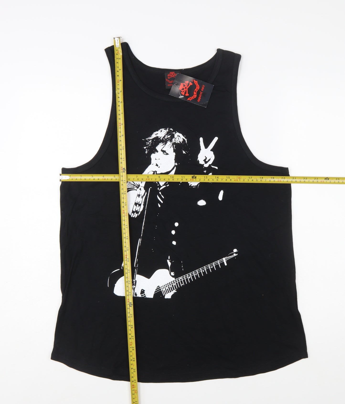 Death Kitty Women's Black Cotton Rock Music Tank Top Size 18