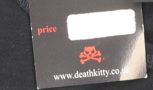 Death Kitty Women's Black Cotton Rock Music Tank Top Size 18