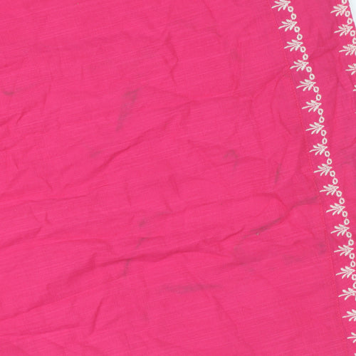 Monsoon Women's Pink Embroidered Cotton Strapless A-Line Dress Size 10