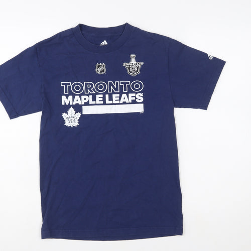 Adidas Mens Navy Toronto Maple Leafs Short Sleeve T-Shirt Size S