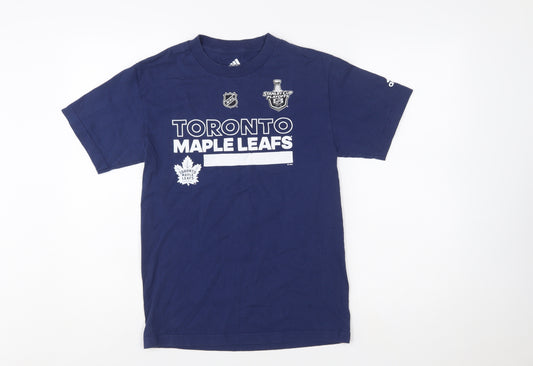 Adidas Mens Navy Toronto Maple Leafs Short Sleeve T-Shirt Size S
