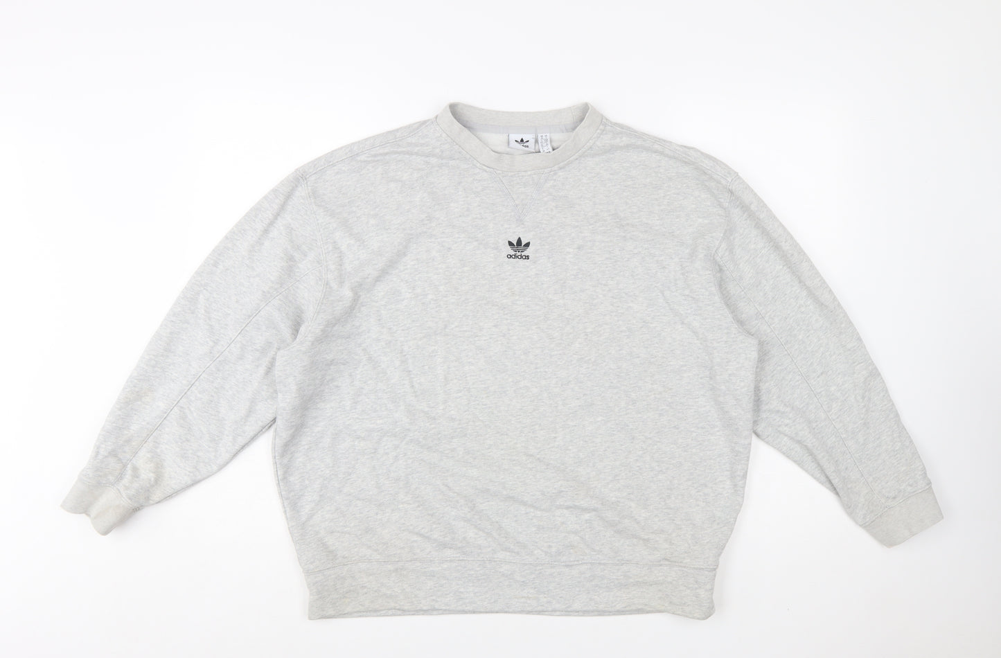 Adidas Women's Grey Cotton Blend Crew Neck Sweatshirt Size 10