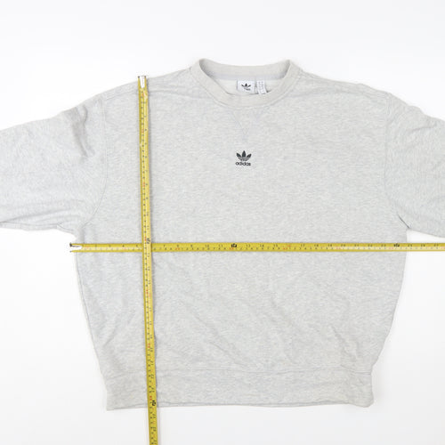 Adidas Women's Grey Cotton Blend Crew Neck Sweatshirt Size 10