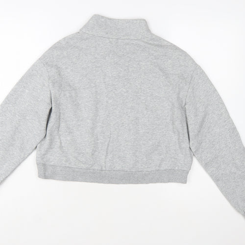 H&M Divided Women's Grey 1/4 Zip Manhattan USA Sweatshirt Size S