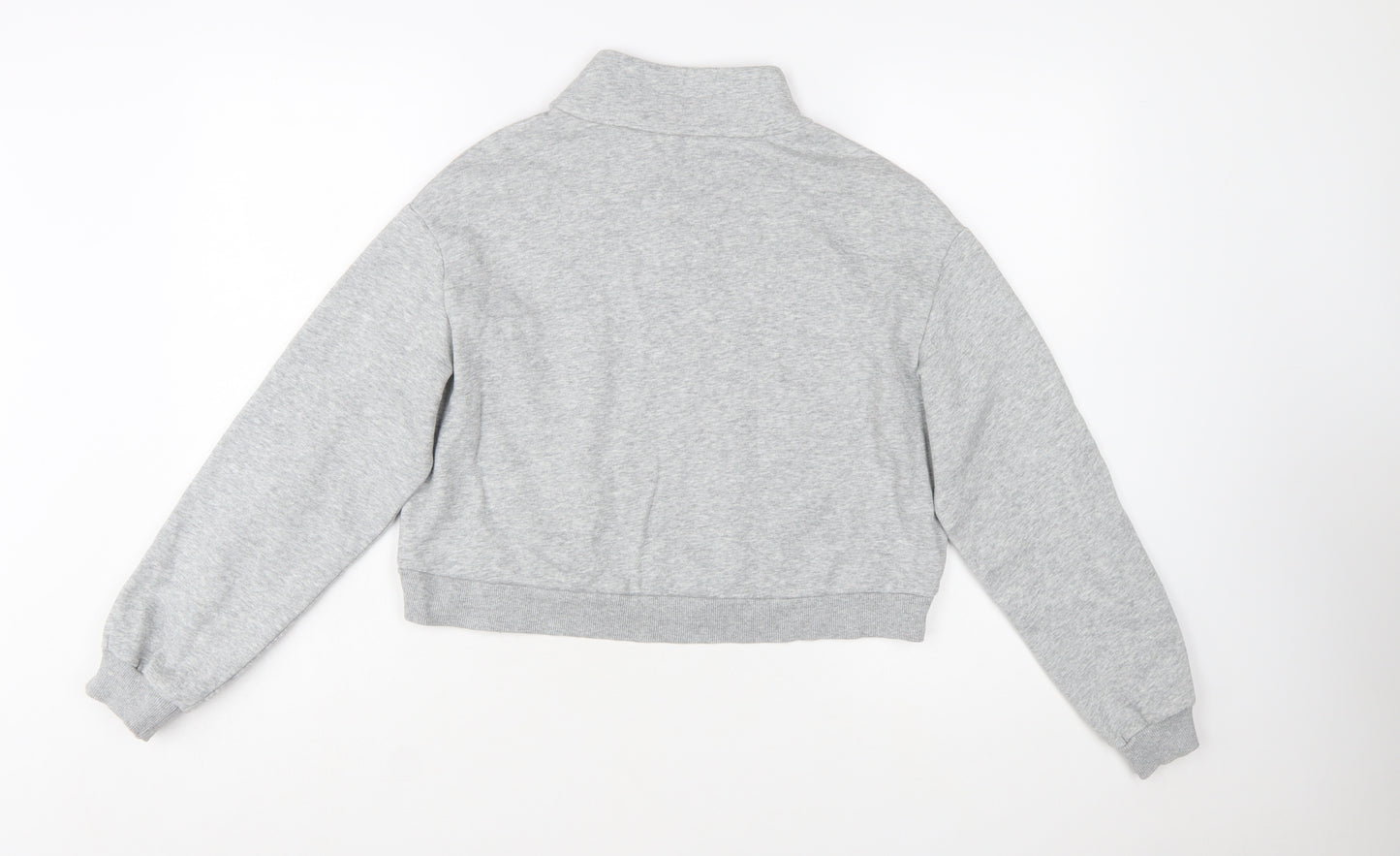 H&M Divided Women's Grey 1/4 Zip Manhattan USA Sweatshirt Size S