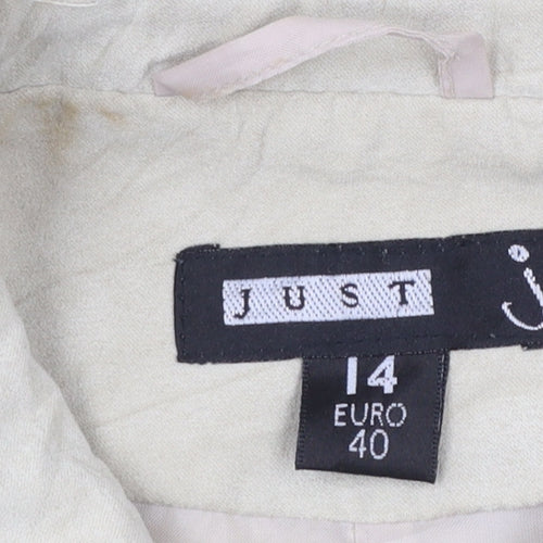 Just J Women's Beige Cotton Zip Basic Jacket Size 14