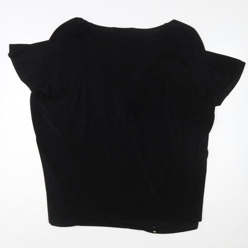 Wardrobe Women’s Black Wrap Blouse Short Sleeve Size 28/30