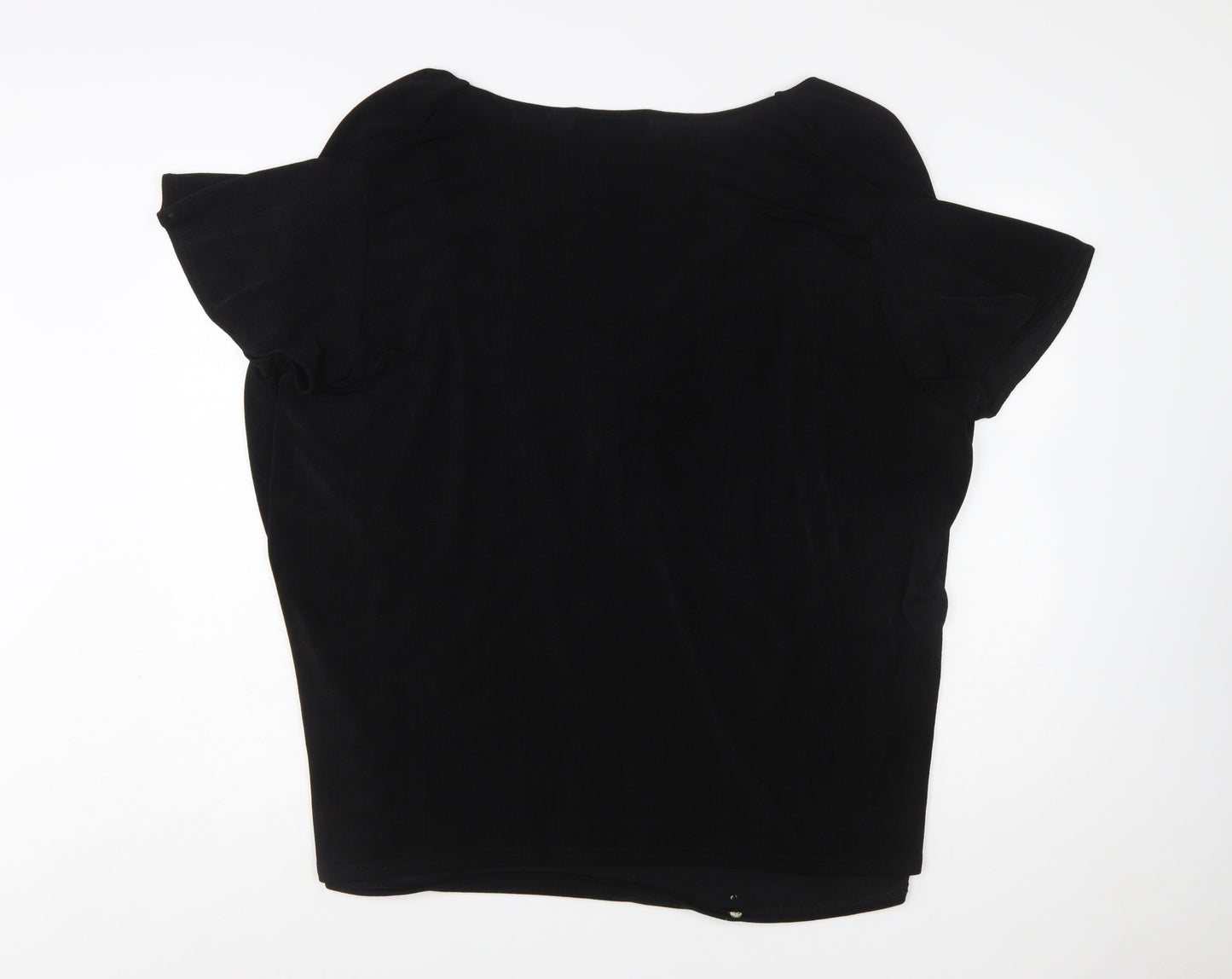 Wardrobe Women’s Black Wrap Blouse Short Sleeve Size 28/30