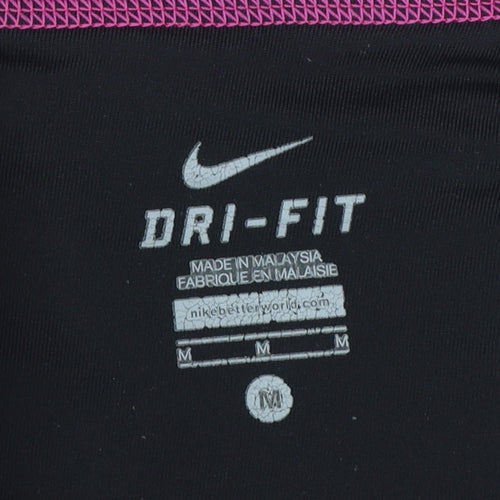 Nike Womens Pink Black Dri-FIT Running Shorts M Breathable Stretch