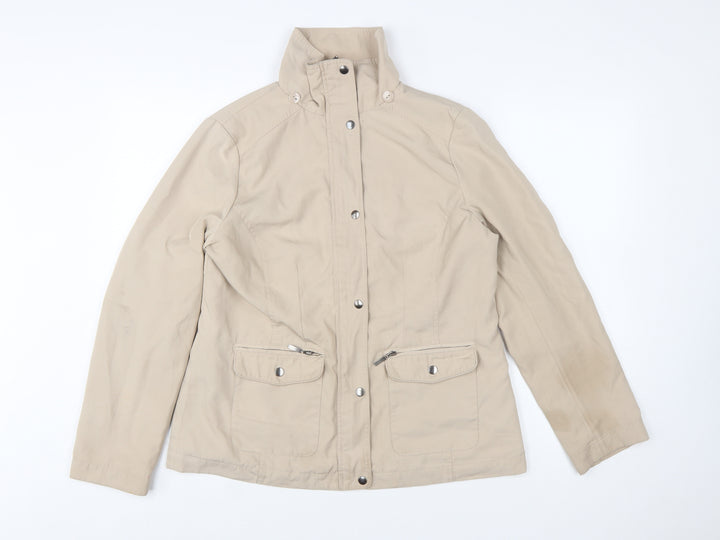 Marks and Spencer Women’s Beige Mid-Length Polyester Jacket UK 14