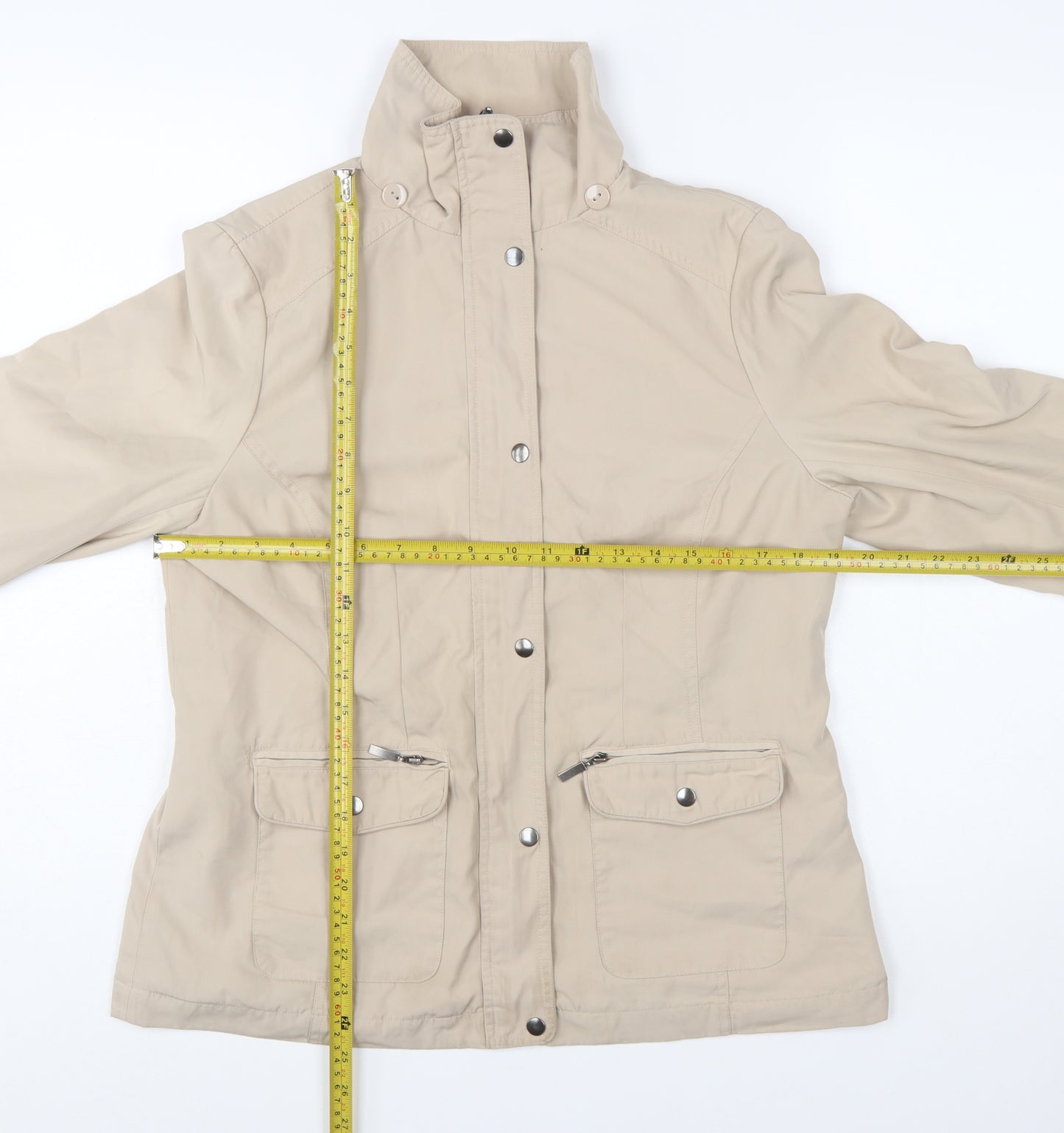 Marks and Spencer Women’s Beige Mid-Length Polyester Jacket UK 14