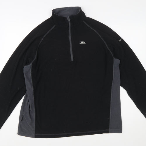 Trespass Mens Black XL Fleece Pullover High Neck Sweatshirt Outdoor