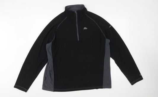 Trespass Mens Black XL Fleece Pullover High Neck Sweatshirt Outdoor