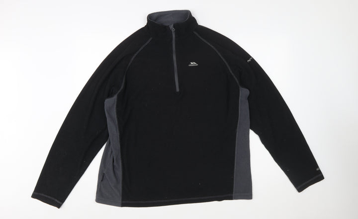 Trespass Mens Black XL Fleece Pullover High Neck Sweatshirt Outdoor