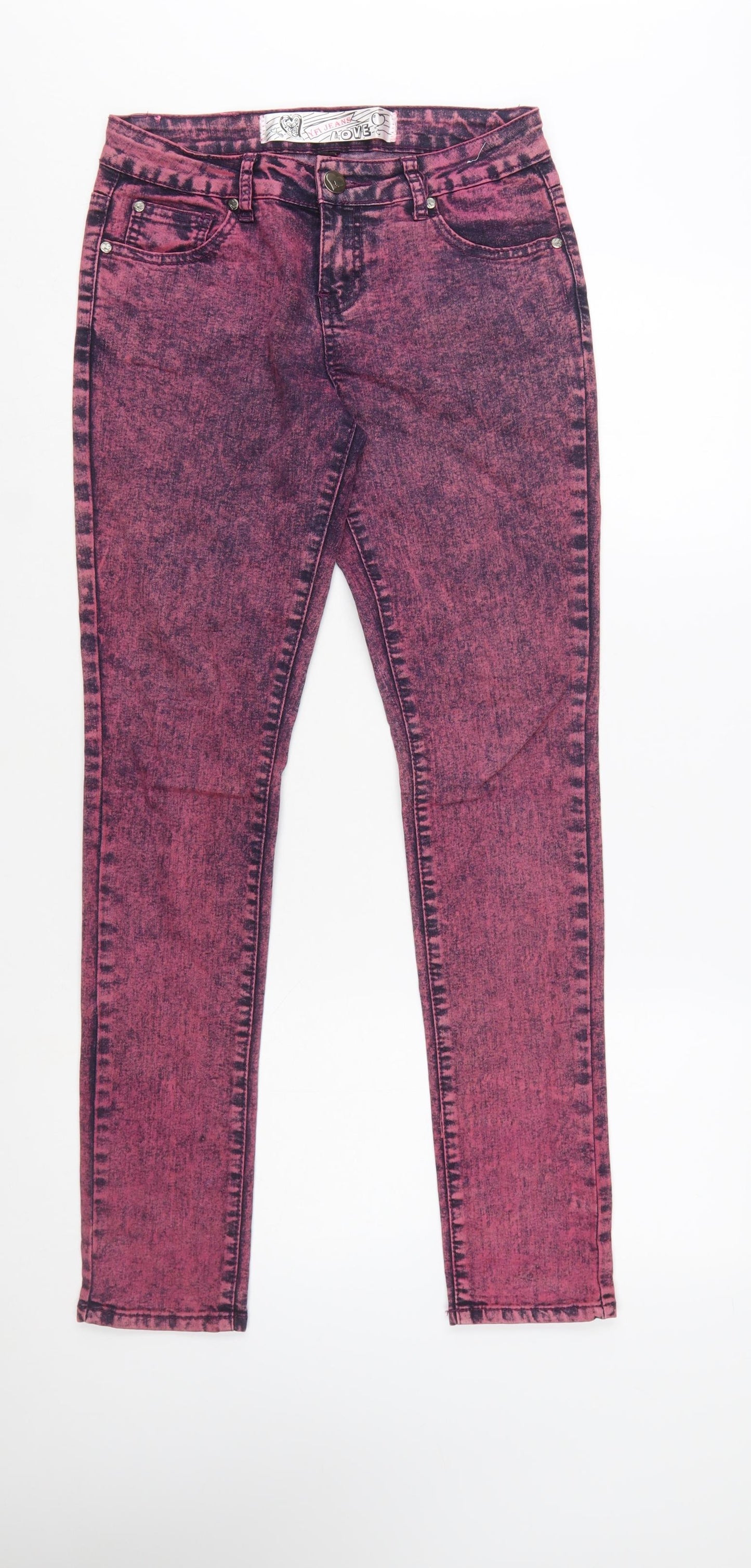 YFI Jeans Women’s Pink Acid Wash Skinny Denim Jeans Size 26