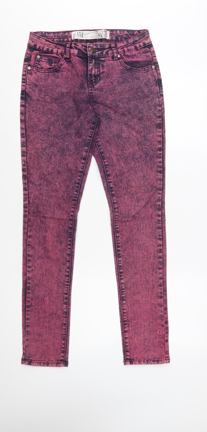 YFI Jeans Women’s Pink Acid Wash Skinny Denim Jeans Size 26