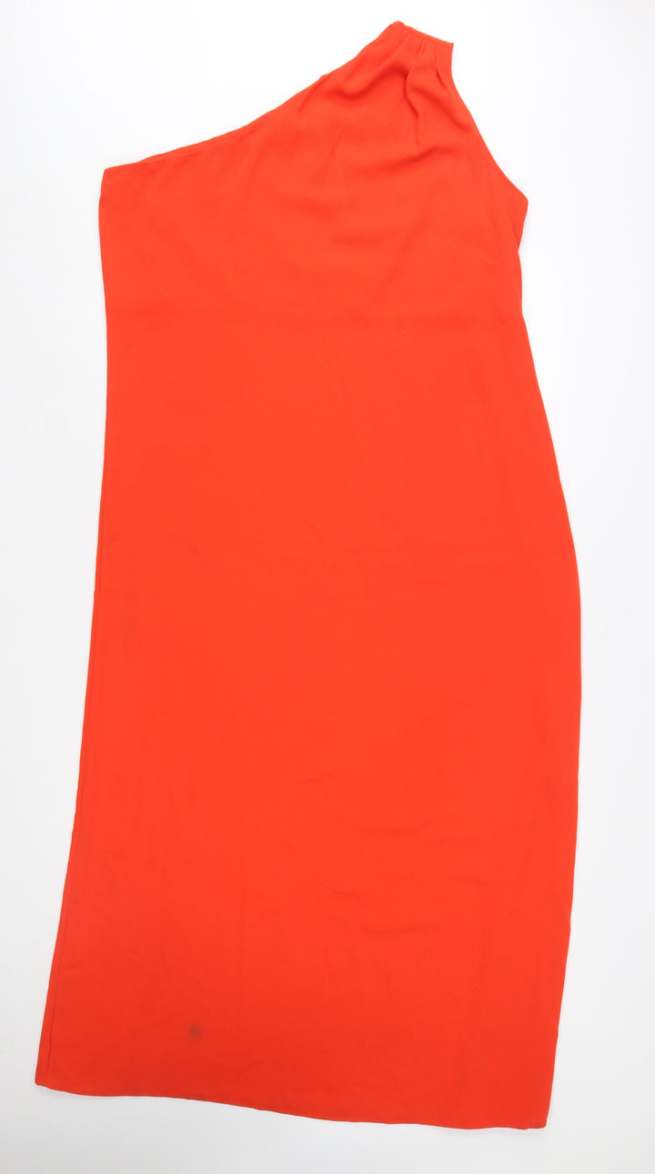 Marks and Spencer Women’s Red One Shoulder Long Sheath Dress Size 18