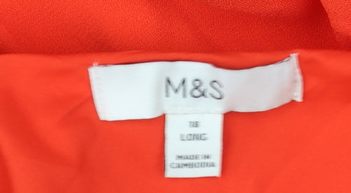 Marks and Spencer Women’s Red One Shoulder Long Sheath Dress Size 18