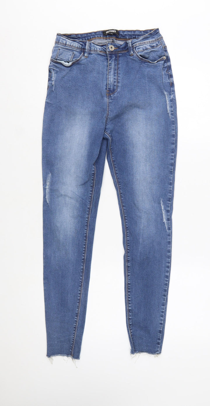 Missguided Women’s Blue Skinny Jeans Size 10 Distressed Denim