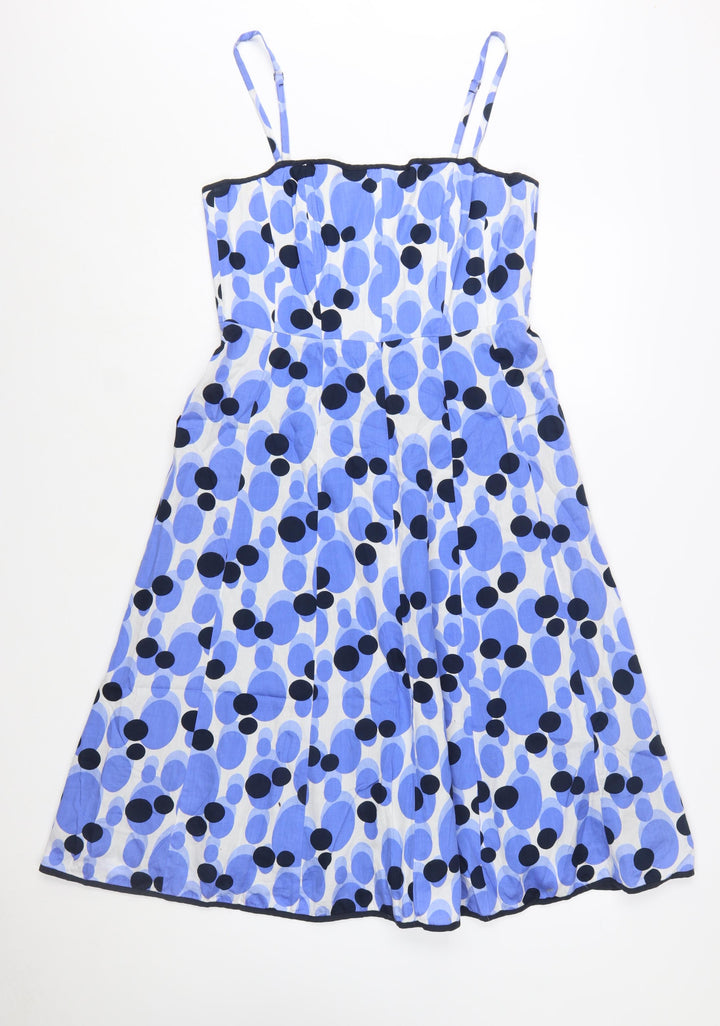 Kaliko Women's Blue Polka Dot Fit & Flare Dress Size 14
