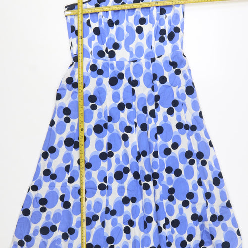 Kaliko Women's Blue Polka Dot Fit & Flare Dress Size 14
