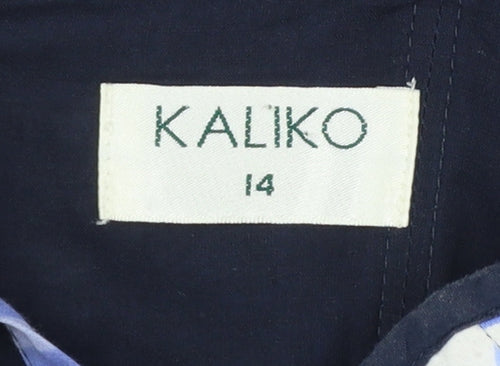 Kaliko Women's Blue Polka Dot Fit & Flare Dress Size 14