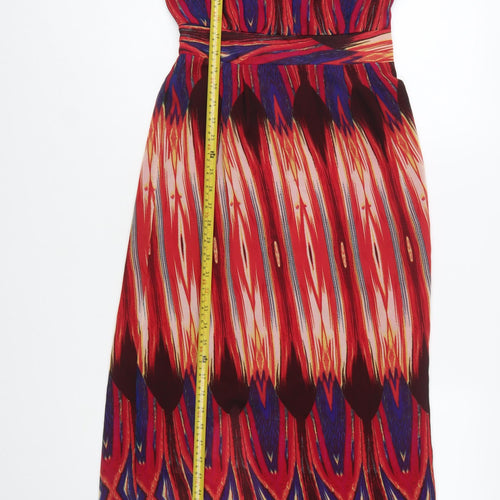 Next Runway Red Bohemian Maxi Dress Women’s Size 6 Sleeveless V-Neck