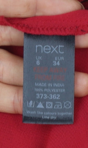 Next Runway Red Bohemian Maxi Dress Women’s Size 6 Sleeveless V-Neck