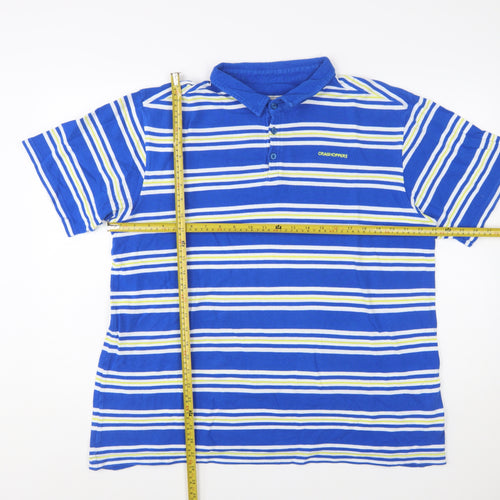 Craghoppers Men's Blue Striped Cotton Polo Shirt 2XL