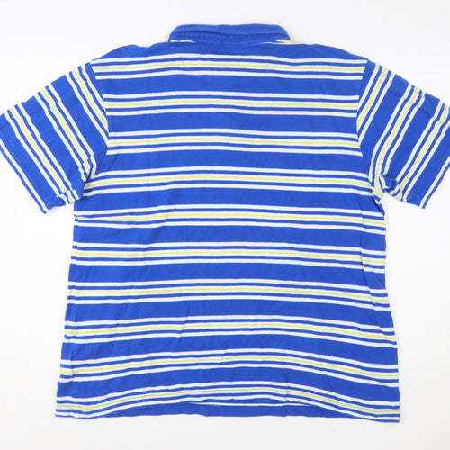 Craghoppers Men's Blue Striped Cotton Polo Shirt 2XL