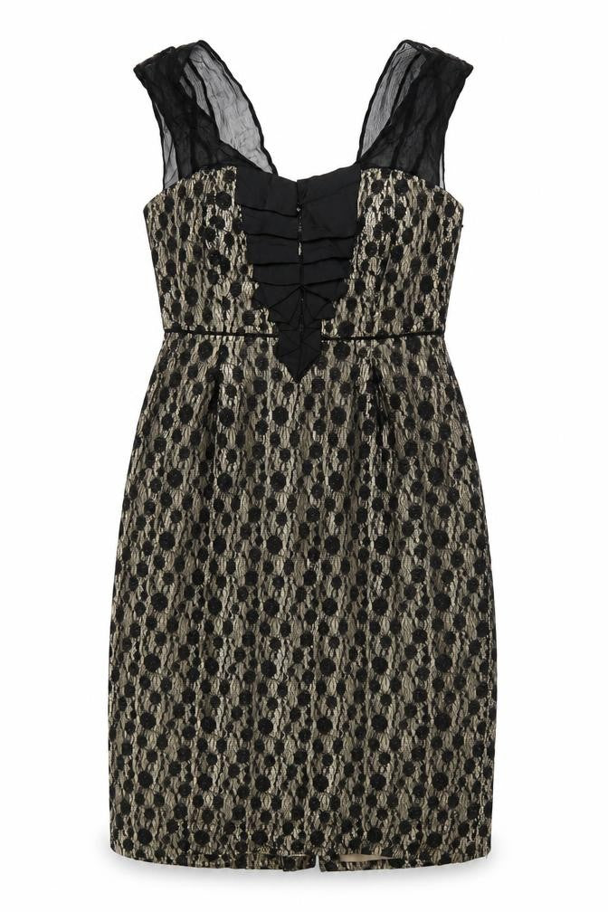 Monsoon Women Black Lace Sheath Dress Size 12 V-Neck Party