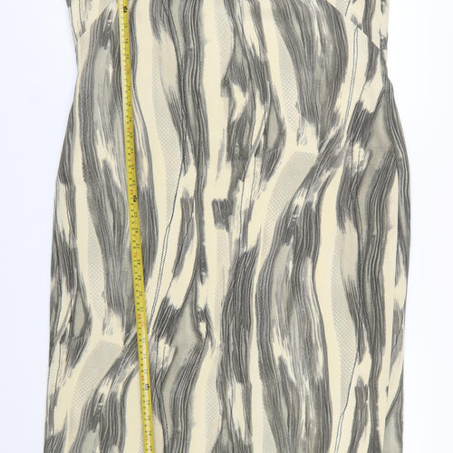 Simon Jeffrey Women Beige Abstract Sheath Dress Size 18