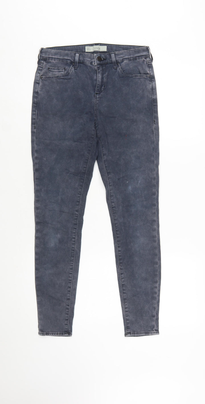 Topshop Moto Leigh Women's Blue Skinny Jeans Size 10 Regular Stretch Denim