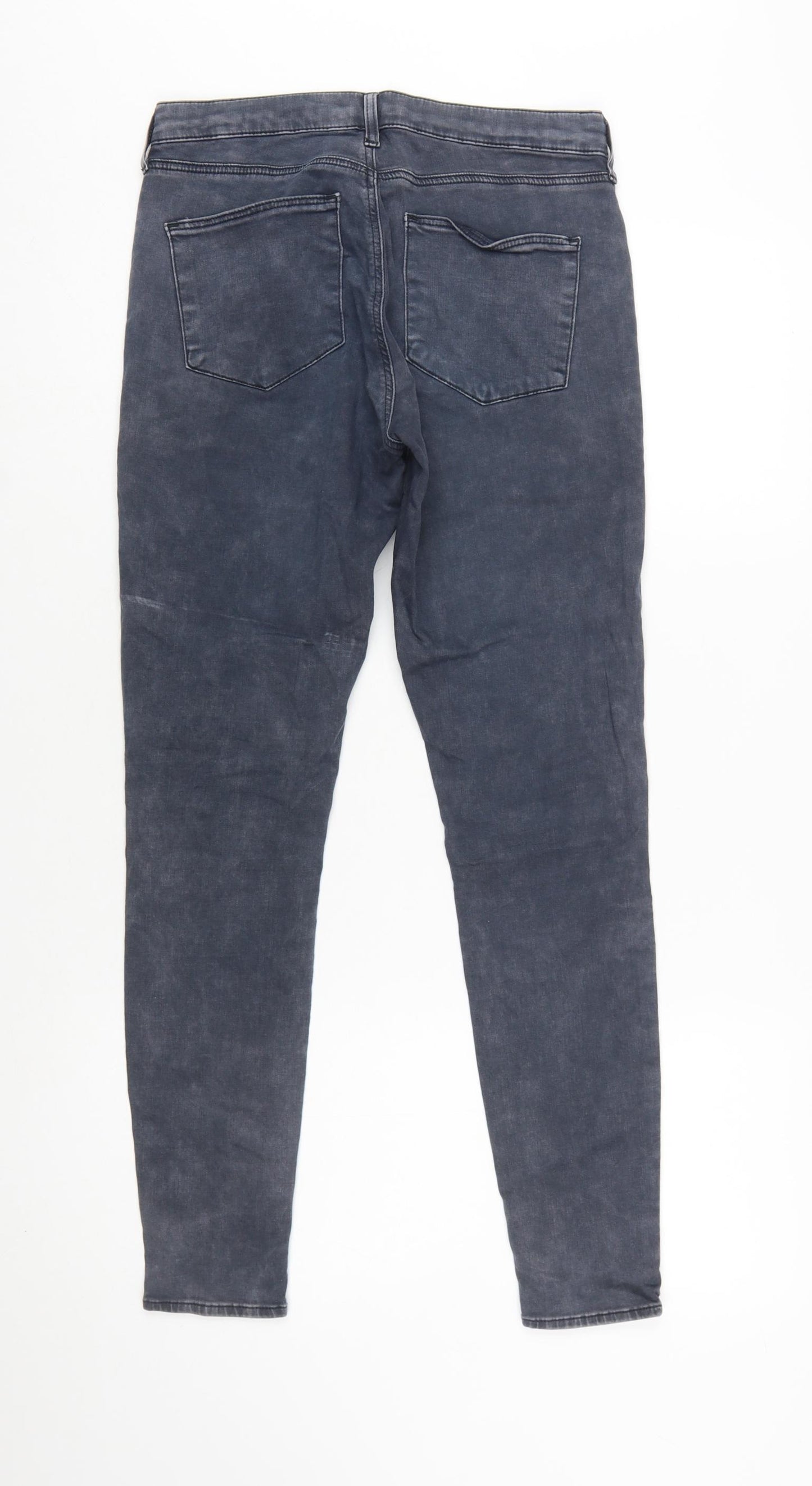 Topshop Moto Leigh Women's Blue Skinny Jeans Size 10 Regular Stretch Denim