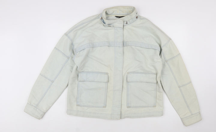 Next Women’s Beige Cotton Motorcycle Jacket Size 14
