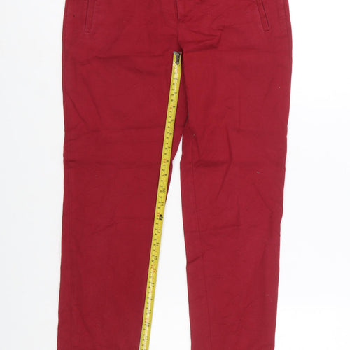 Zara Basic Women's Red Chino Trousers Size 8 Slim Fit Work Casual