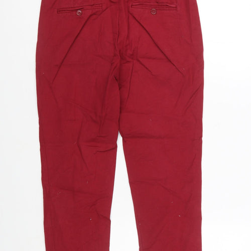 Zara Basic Women's Red Chino Trousers Size 8 Slim Fit Work Casual