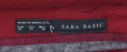 Zara Basic Women's Red Chino Trousers Size 8 Slim Fit Work Casual