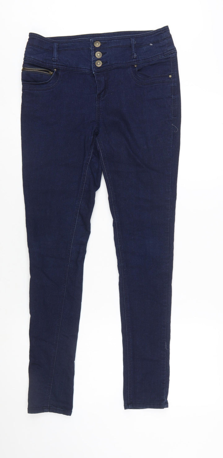 Denim Co. Women's Blue Skinny Jeans Size 12 Mid Rise Stretch