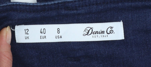 Denim Co. Women's Blue Skinny Jeans Size 12 Mid Rise Stretch