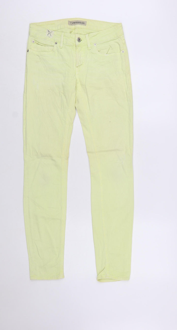Drykorn Women's Yellow Skinny Jeans Size 27 Slim Fit Denim
