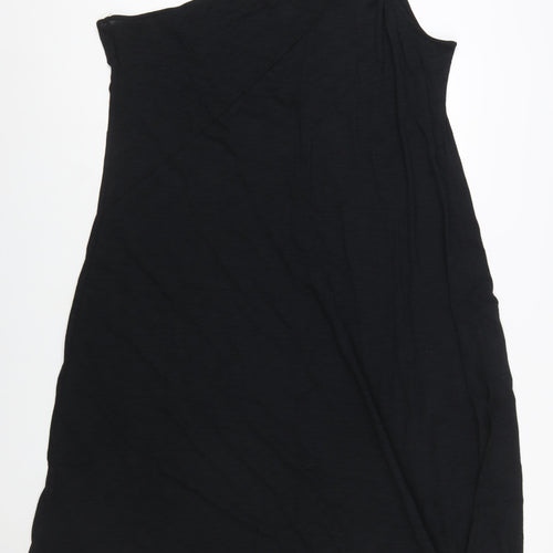 Marks and Spencer Womens Black One Shoulder Jersey Slip Dress Size 24