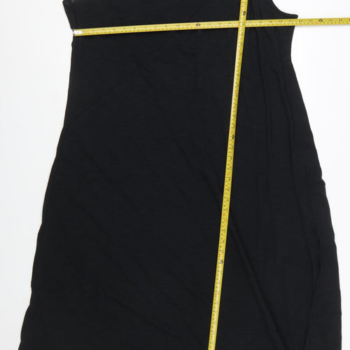 Marks and Spencer Womens Black One Shoulder Jersey Slip Dress Size 24