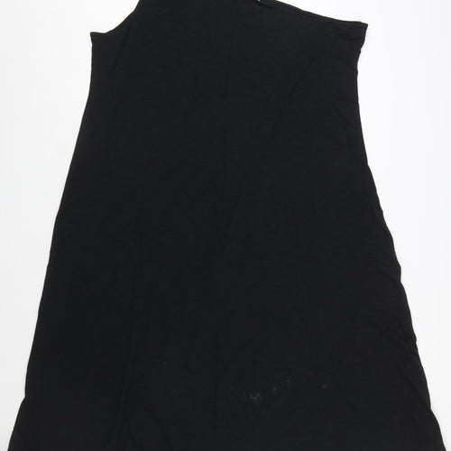 Marks and Spencer Womens Black One Shoulder Jersey Slip Dress Size 24
