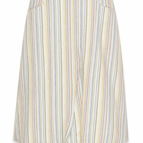 David Nieper Women’s Multicoloured Striped A-Line Linen Midi Skirt Size 16