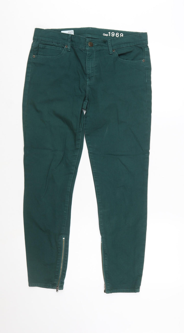 Gap Women Green 1969 Mid Rise Stretch Jegging Jeans Size 8