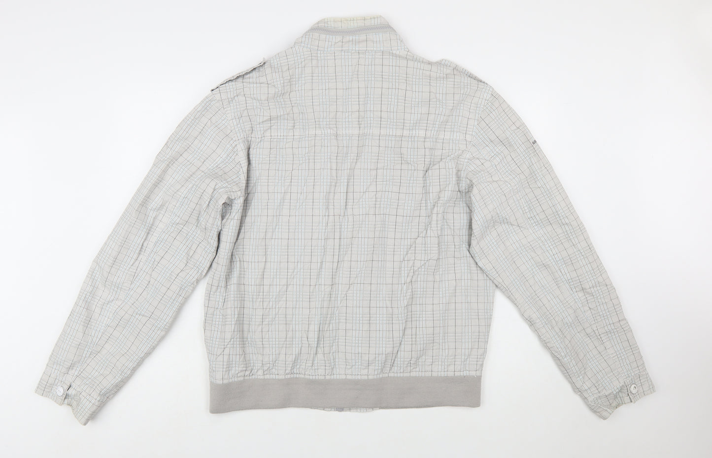 Burton Men's Grey Checked Full Zip Bomber Jacket Size 2XL